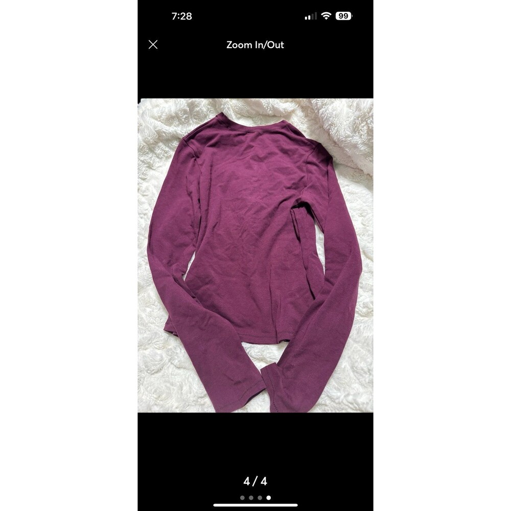 SKIMS COTTON JERSEY LONG SLEEVE T-SHIRT deep berry - Picture 4 of 4